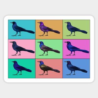 Warhol Birds - Grackles Sticker